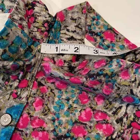 7 For All Mankind Multi-colored Floral Denim Mid Rise Shorts Size 26 - Picture 8 of 16